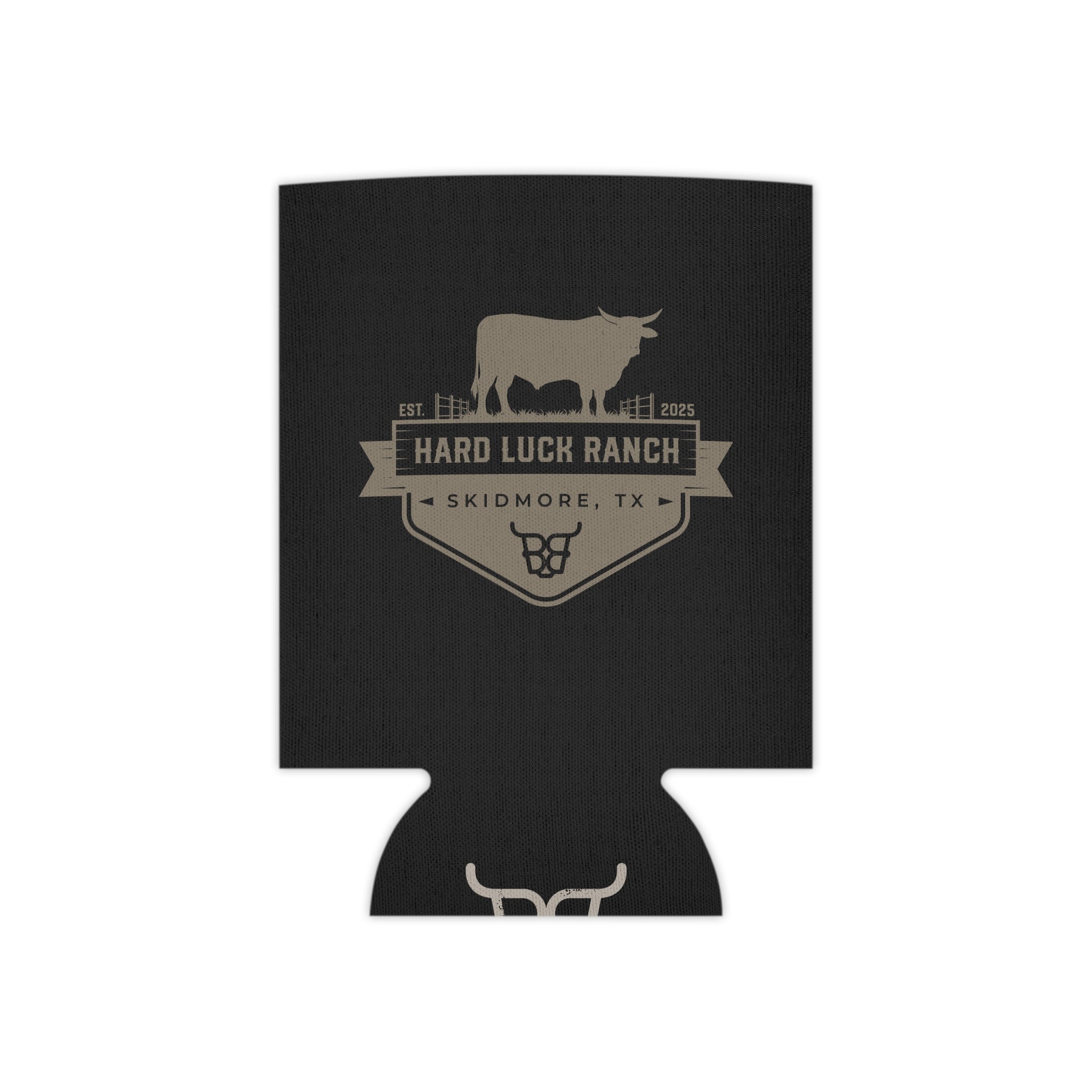 Hard Luck Ranch Can Cooler – Vintage Longhorn Beer Koozie (Skidmore, TX)