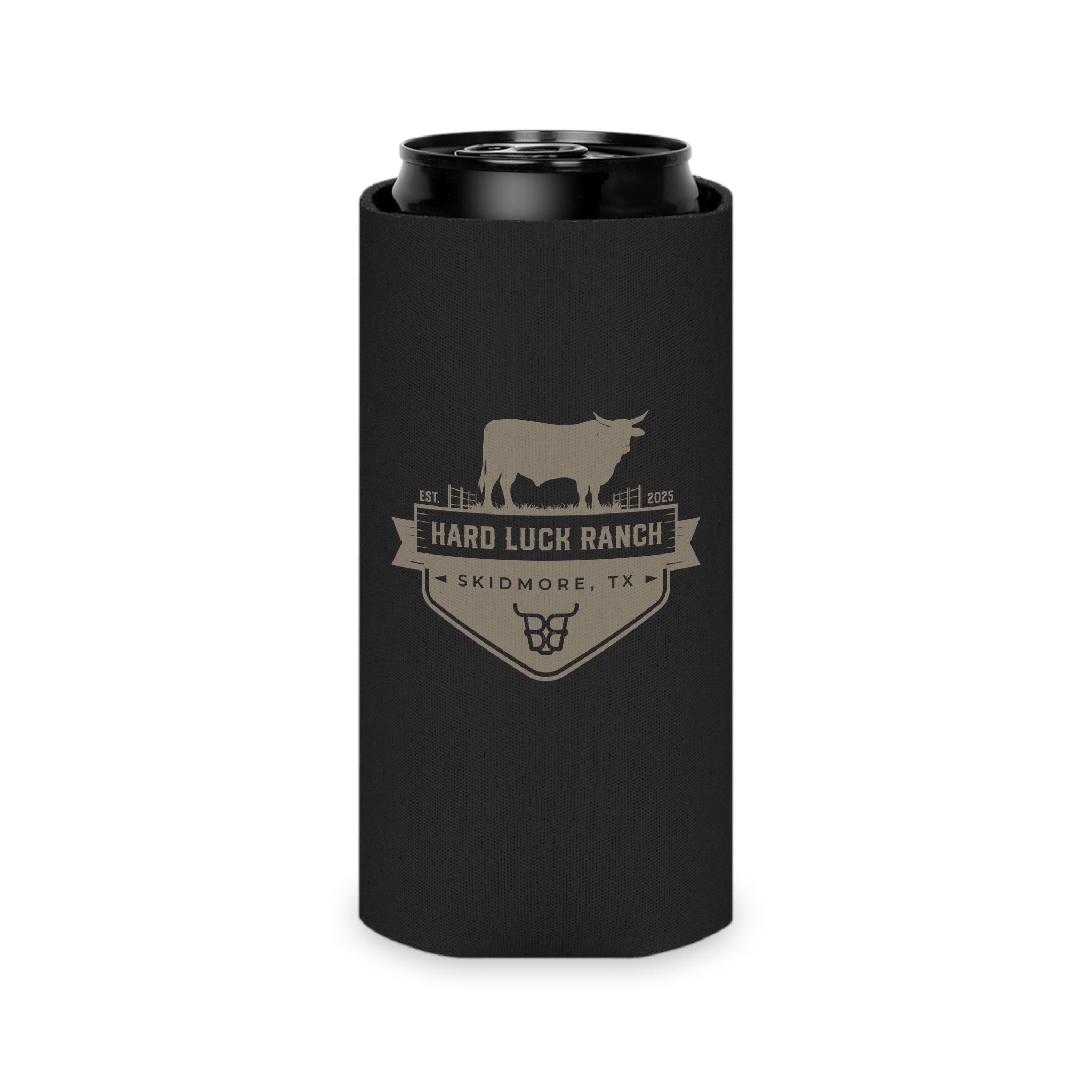 Hard Luck Ranch Can Cooler – Vintage Longhorn Beer Koozie (Skidmore, TX)