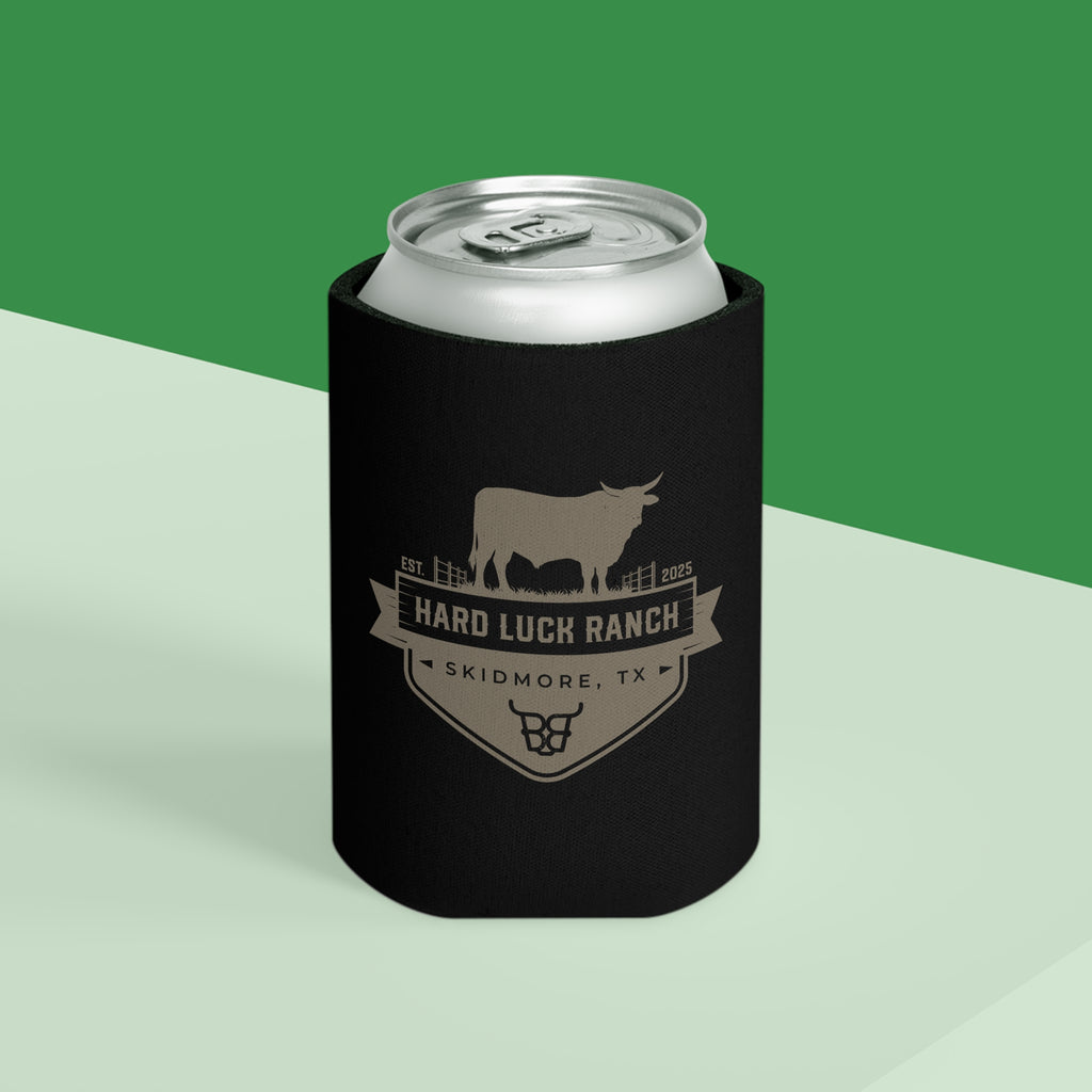 Hard Luck Ranch Can Cooler – Vintage Longhorn Beer Koozie (Skidmore, TX)