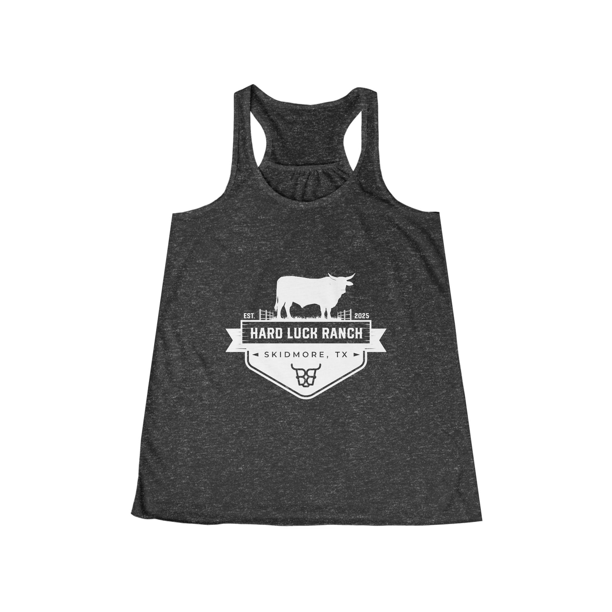 Ranch Badge Tank Top — "Hard Luck Ranch" Women's Flowy Racerback
