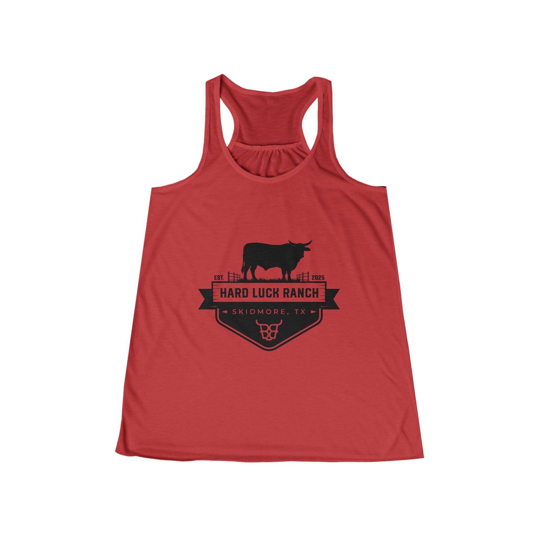 Ranch Badge Tank Top — "Hard Luck Ranch" Women's Flowy Racerback