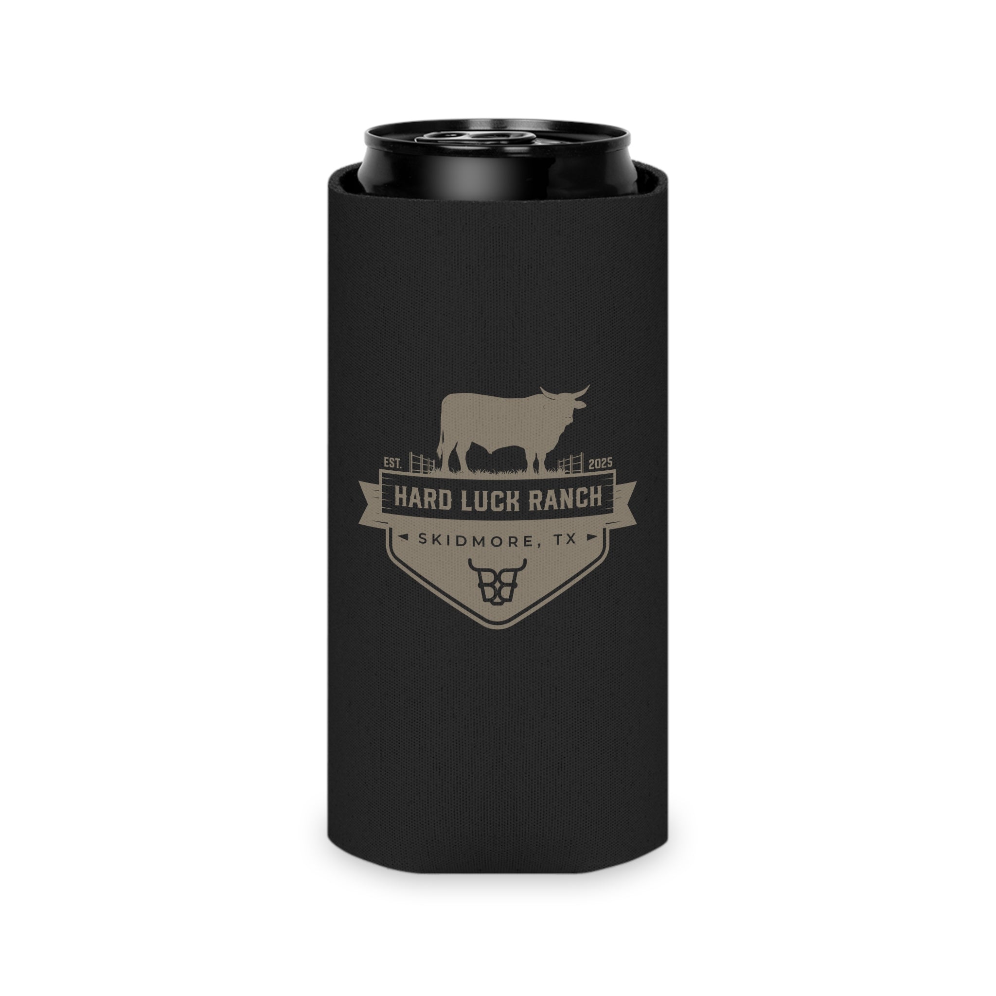 Hard Luck Ranch Can Cooler – Vintage Longhorn Beer Koozie (Skidmore, TX)
