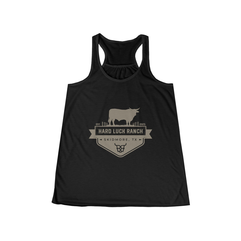 Ranch Badge Tank Top — "Hard Luck Ranch" Women's Flowy Racerback