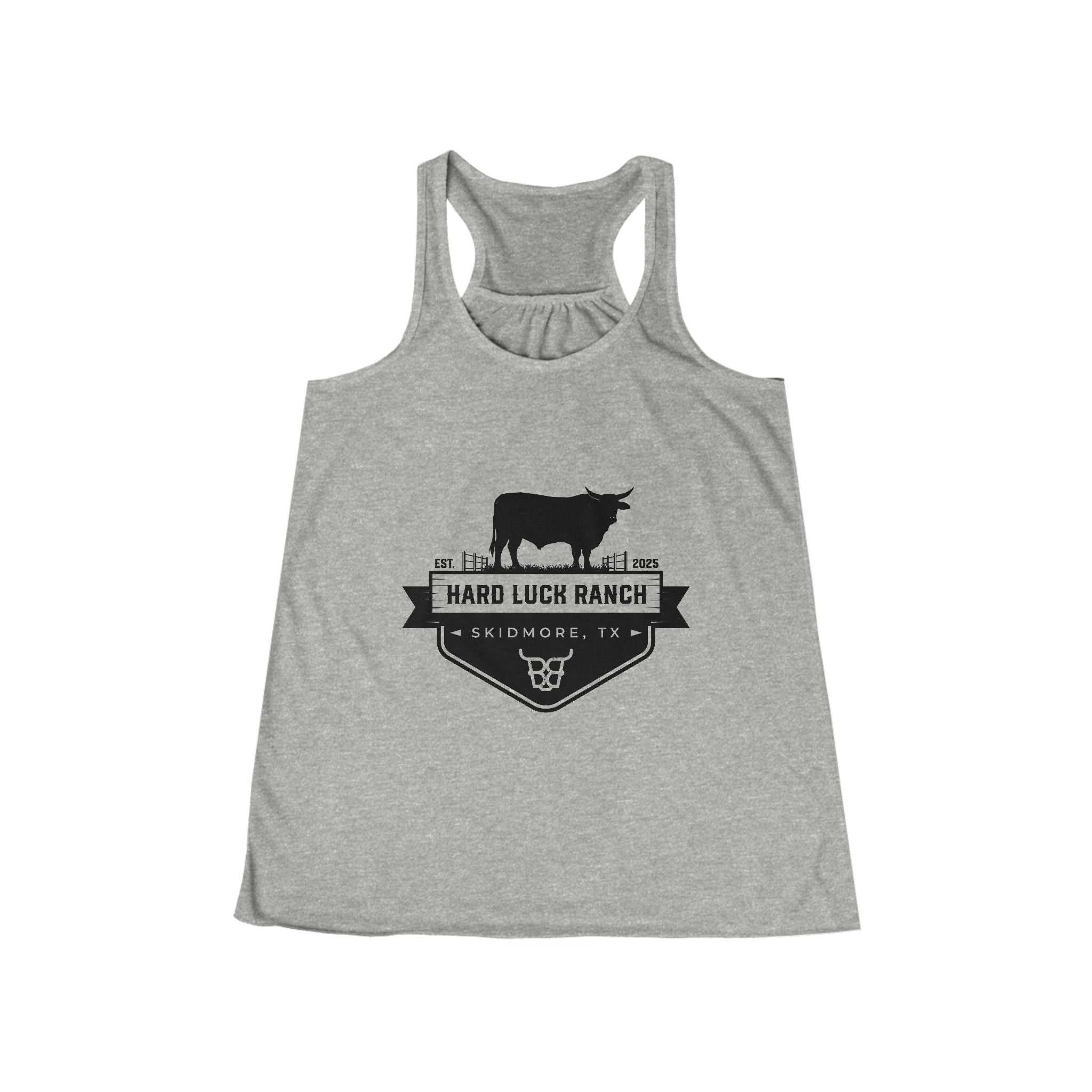 Ranch Badge Tank Top — "Hard Luck Ranch" Women's Flowy Racerback