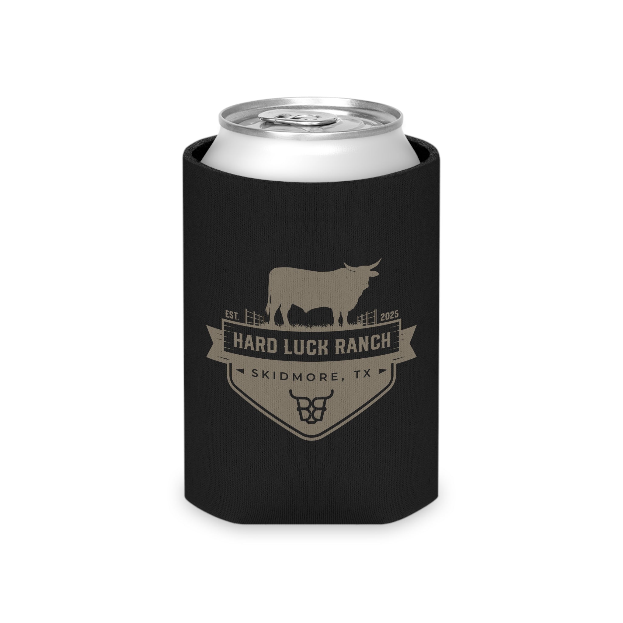 Hard Luck Ranch Can Cooler – Vintage Longhorn Beer Koozie (Skidmore, TX)