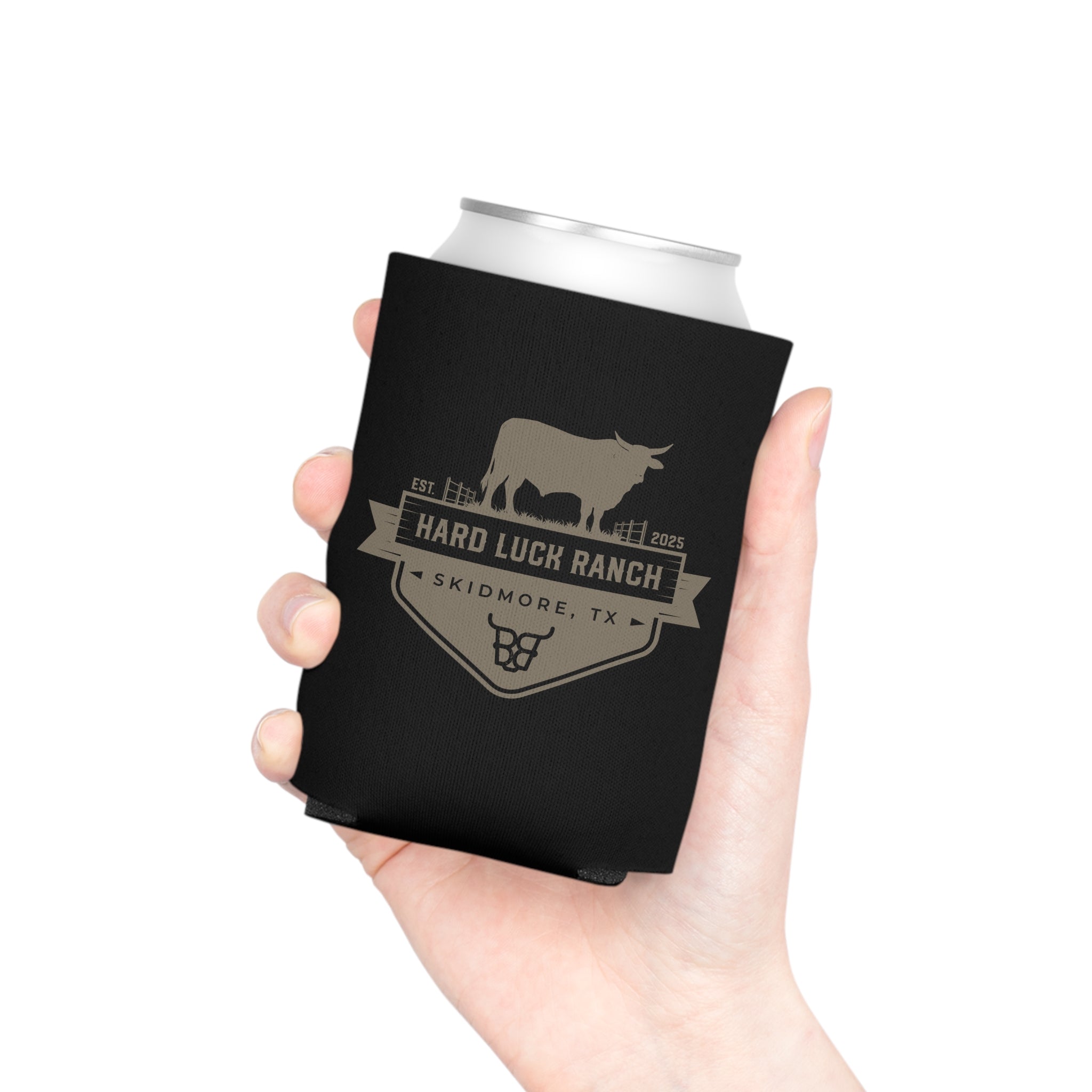 Hard Luck Ranch Can Cooler – Vintage Longhorn Beer Koozie (Skidmore, TX)